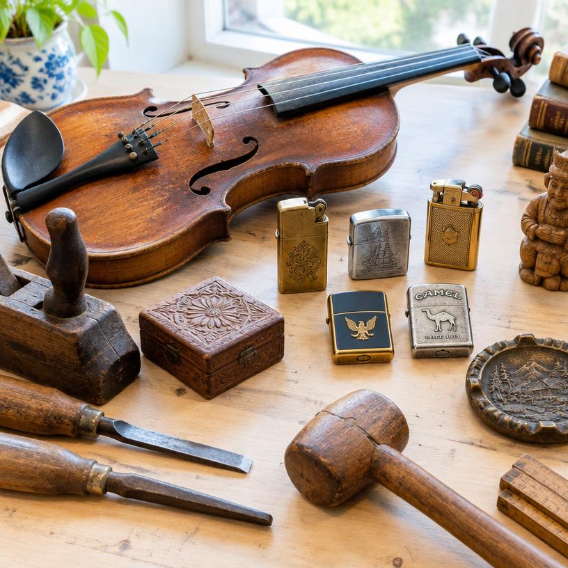 Violon, briquets et outils de métier
