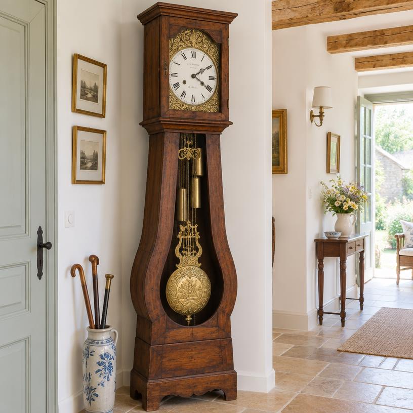 Horloge comtoise et balancier en laiton