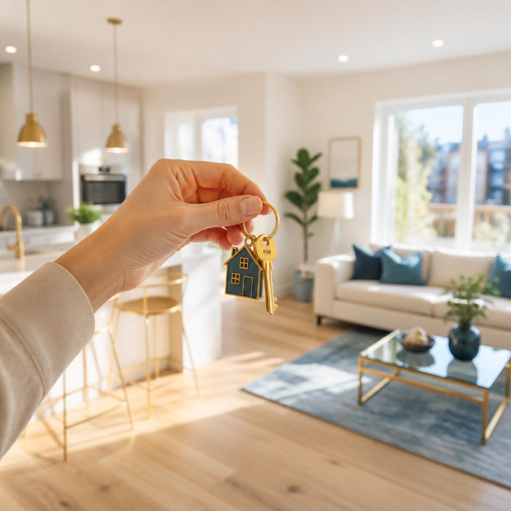 Remise des clés dans un appartement vide et propre