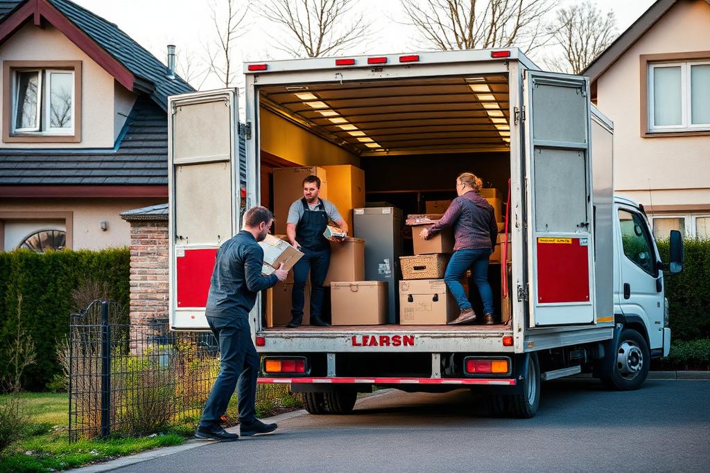 Chargement du camion lors d'un débarras avec manutention complète